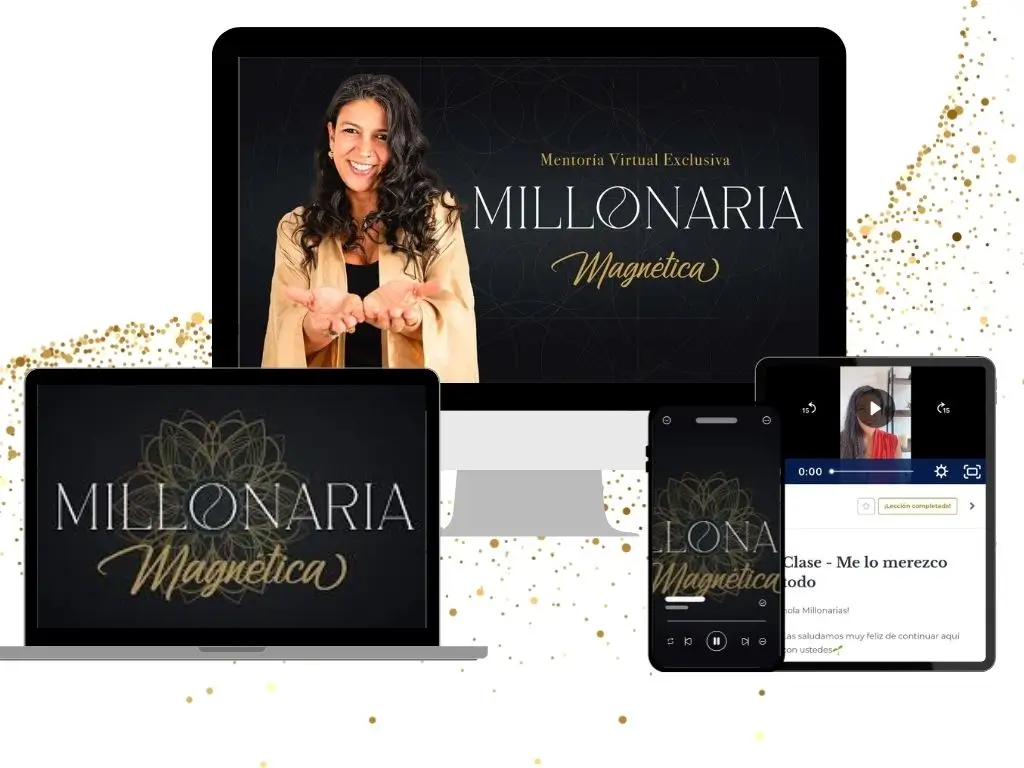 Formación online Millonaria Magnética. Sajeeva Hurtado. Mock up.