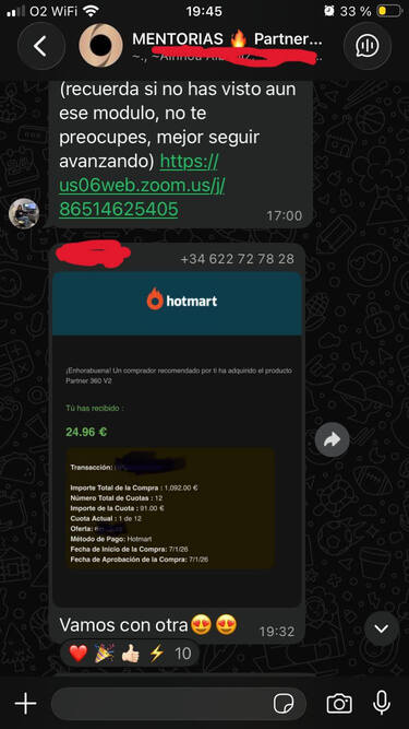 Ventas en Hotmart, alumnos Partner 360