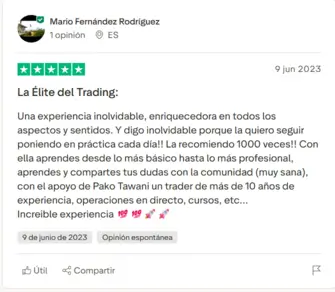Buenas opiniones Élite del Trading. Pako Thawani